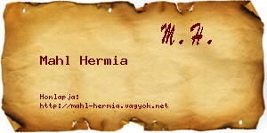 Mahl Hermia névjegykártya
